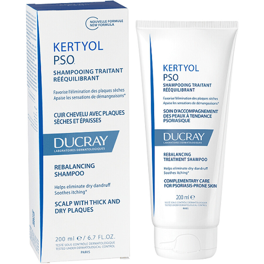 Ducray Kertyol PSO Champú tratante que restablece el equilibrio del cuero cabelludo en la psoriasis 200 ml