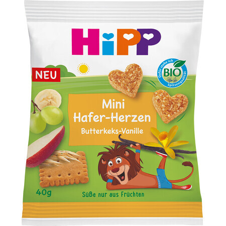 HiPP Biologische Fruit en Granen Hartjes Koekjes met Boter-Vanille 40 g