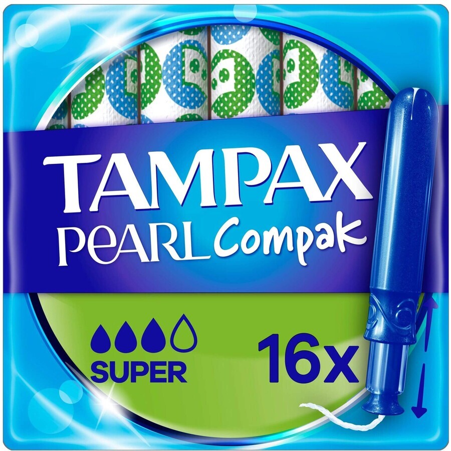 Tampax Compak Pearl Super assorbenti con applicatore 16 pz.