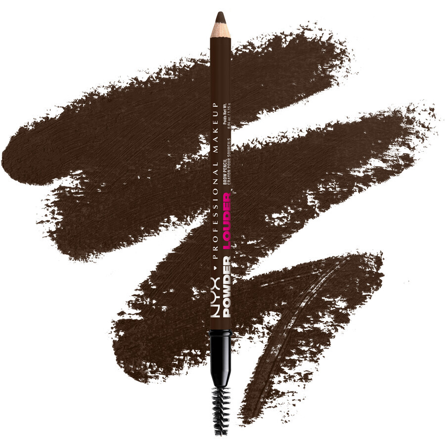 NYX Professional Makeup Powder Louder Brow Pencil Wenkbrauwpotlood, donkerbruin