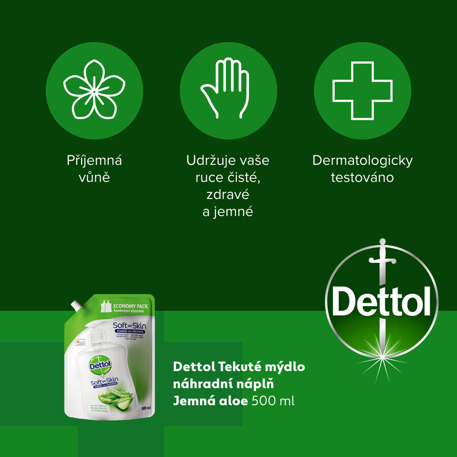 Dettol Navulling Vloeibare Zeep Aloë Vera en Vitamine E 500 ml