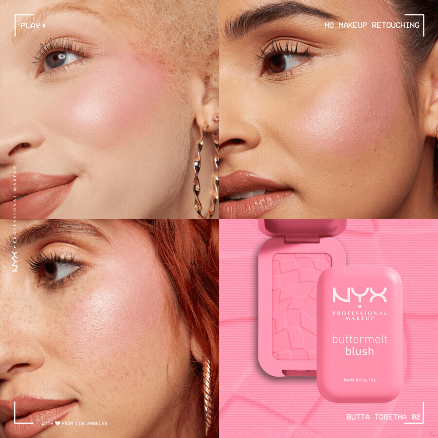 NYX Professional Makeup Buttermelt Blush 02 Butta Together Blush pudră