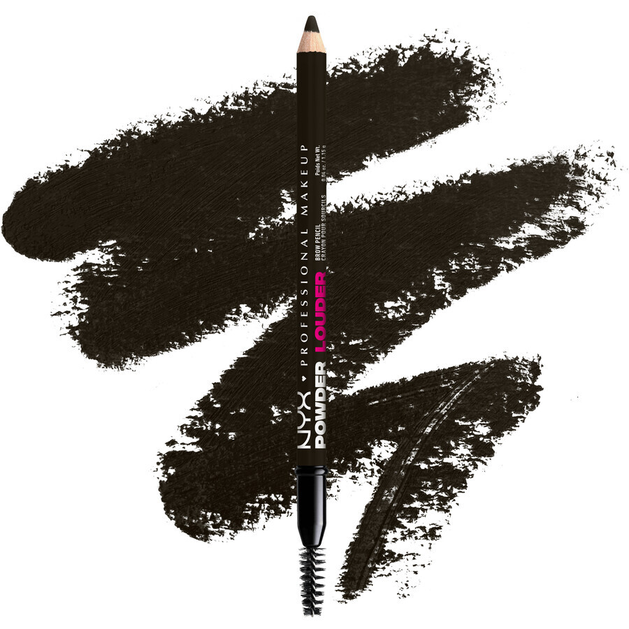 NYX Professional Makeup Powder Louder Brow Pencil Wenkbrauwpotlood, zwart