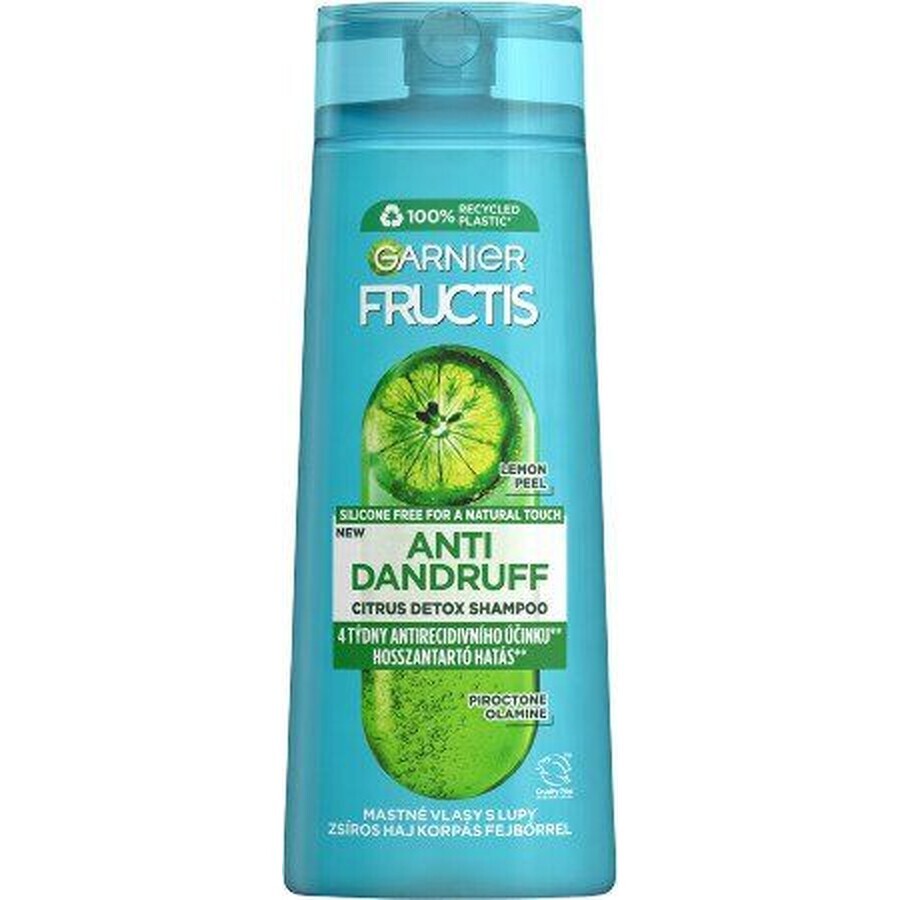 Garnier Fructis Antidandruff Shampooing Citrus pour cheveux gras avec pellicules, 250 ml