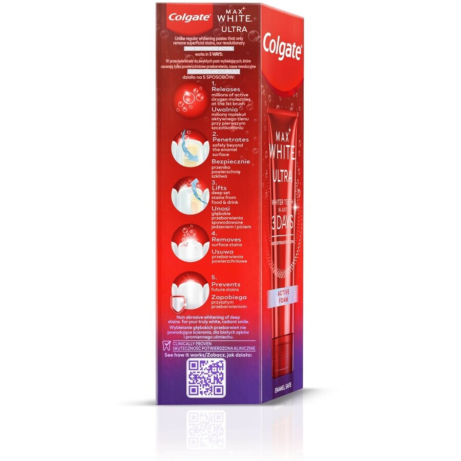 Colgate Max White Ultra Active Foam whitening tandpasta 50 ml