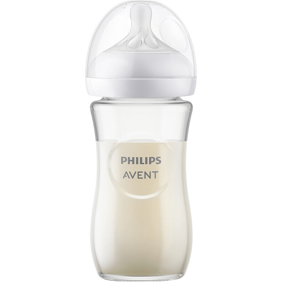 Philips Avent Natural Response Biberon in vetro da 240 ml, 1m+