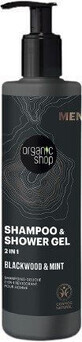 Organic Shop Blackwood and Mint 2 in 1 Shower Gel and Shampoo 280 ml