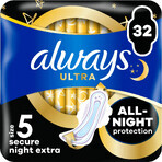 Always Ultra Secure Night Extra Sanitary Pads (size 5) with wings 32 pcs