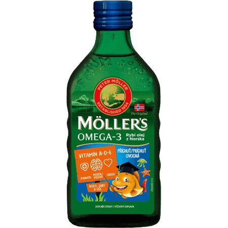 Mollers Omega 3 ulei de pește cu aromă de fructe 250 ml