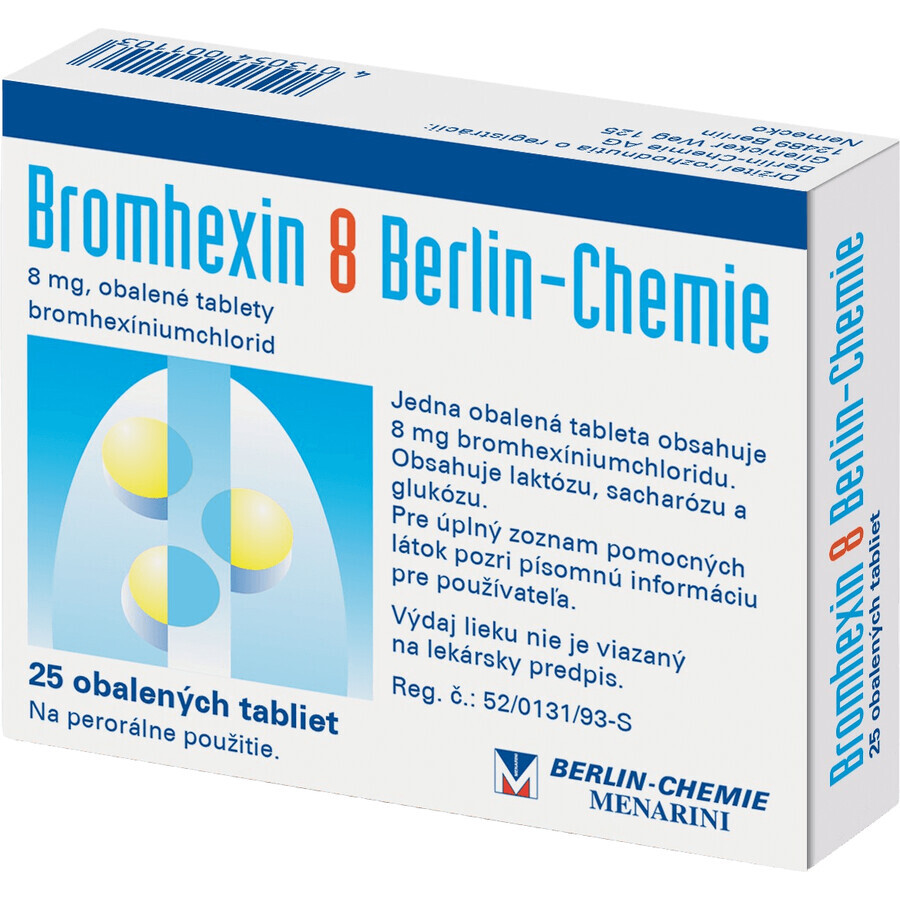 Bromhexine 8 BERLIN-CHEMIE 8 mg 25 comprimés