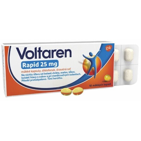 Voltaren Rapid 25mg snelle verlichting van rugpijn 10 capsules