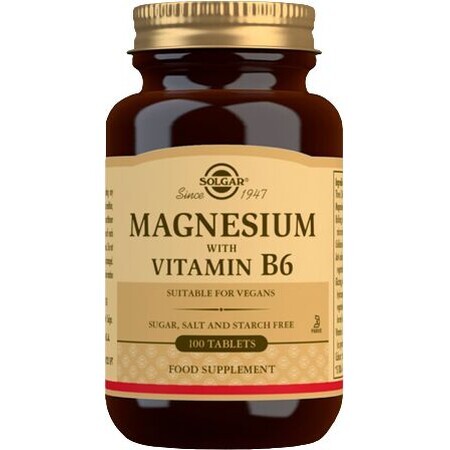 Solgar Magnésium+vitamine B6 100 comprimés