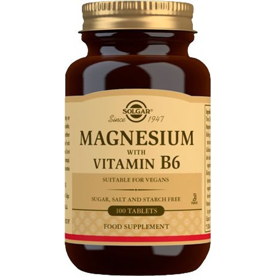 Solgar Magnésium+vitamine B6 100 comprimés