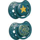 LOVI Silicone pacifier Dynamic Stardust Green 2 pcs