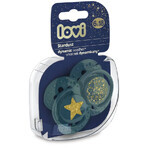 LOVI Silicone pacifier Dynamic Stardust Green 2 pcs