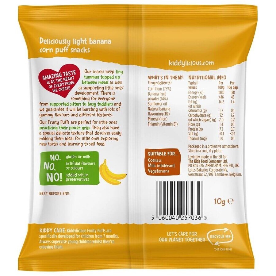 Kiddylicious Banana fruit crisps 10 g