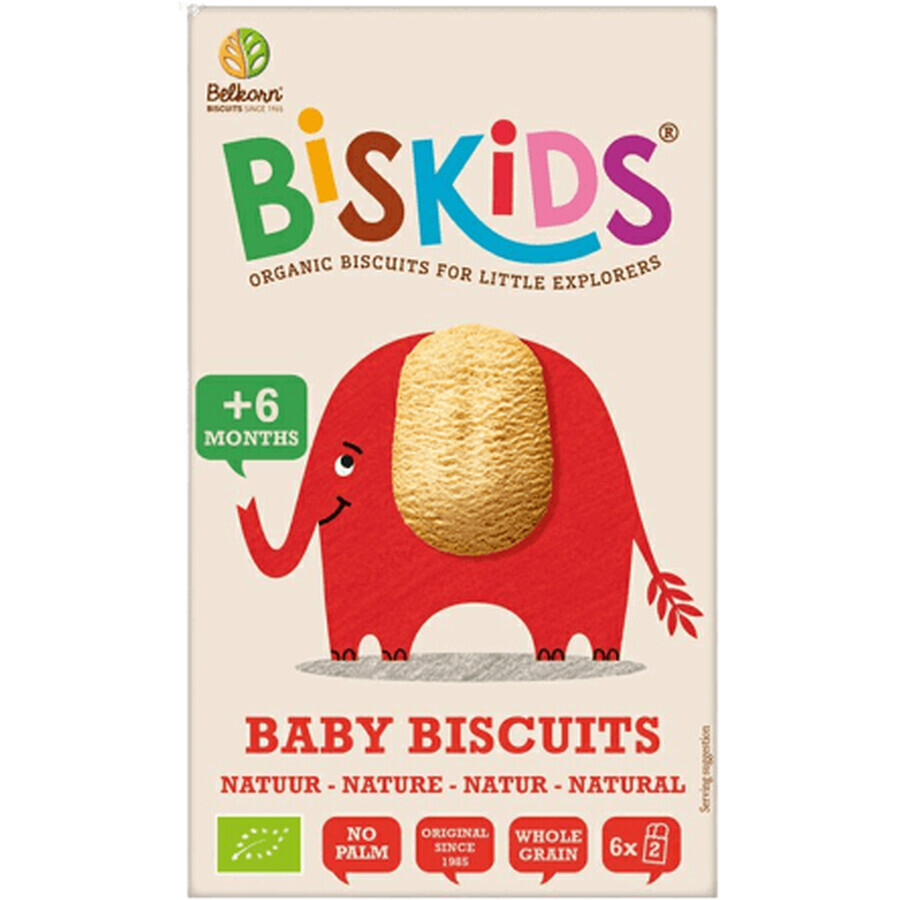 Belkorn BISkids Biologische volkoren babykoekjes Naturel 6M+ 120 g