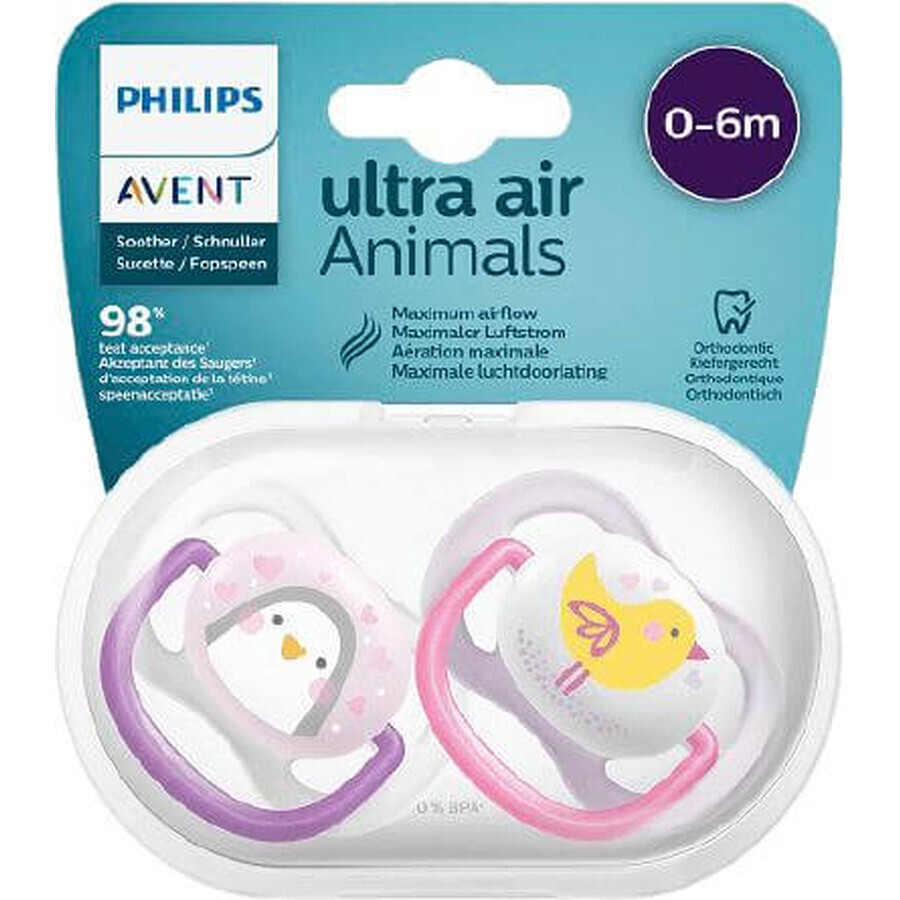 Philips Avent Ultra air suzetă pentru animale de companie 0-6m fată 2 buc