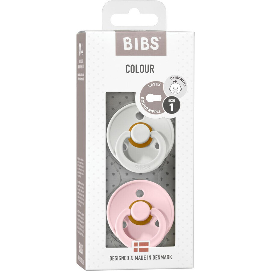 BIBS Colour succhietti in gomma naturale BIBS Colour - misura 1, Iron nighttime/Baby Blue nighttime, 2 pz.