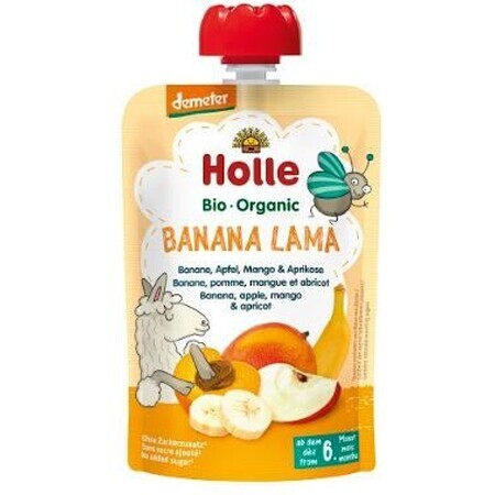 Holle Organic purée, Banana Llama, banane, pomme, mangue et abricot 100 g