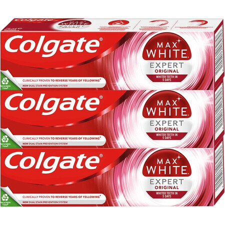 Colgate Max White Expert Original Dentifricio 3 x 75 ml