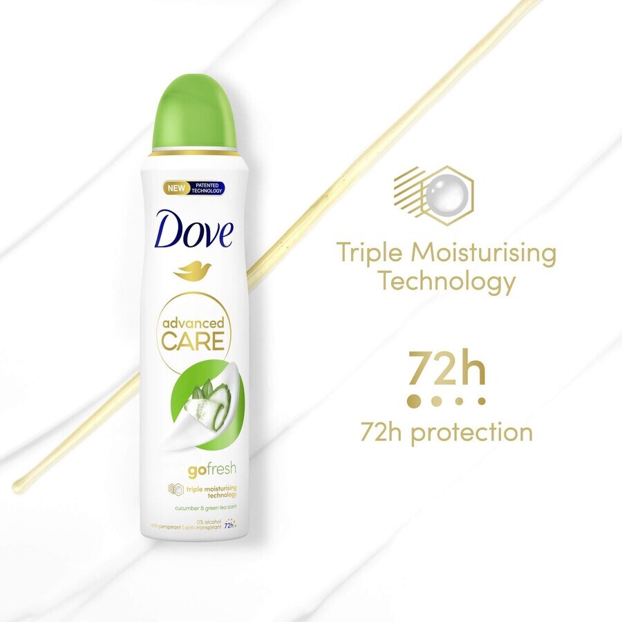 Spray antiperspirant Dove Advanced care go fresh Castravete și ceai 150 ml