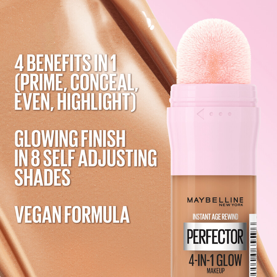 Maybelline New York Instant Perfector 4 en 1 Glow 02 Maquillaje iluminador medio 20 ml