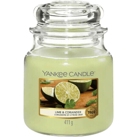 Yankee Candle Vela Aromática Clásica Mediana Lima y Cilantro 411 g