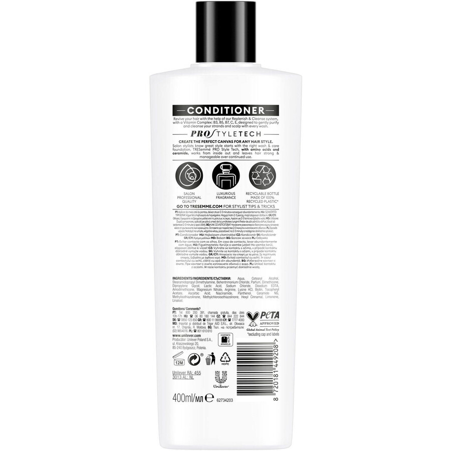 TreSemmé Replenish & Cleanse Vitamin Conditioner voor vet haar 400 ml