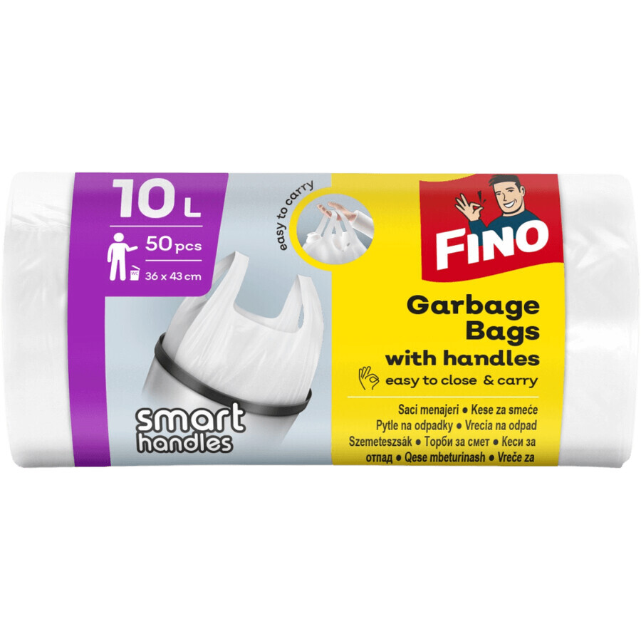 Fino Color Garbage bags with handles white 50 x 10 l