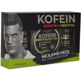 Vivapharm CAFFEINE & MENTHOL cosmetica geschenkverpakking voor mannen in papieren verpakking 3 stuks