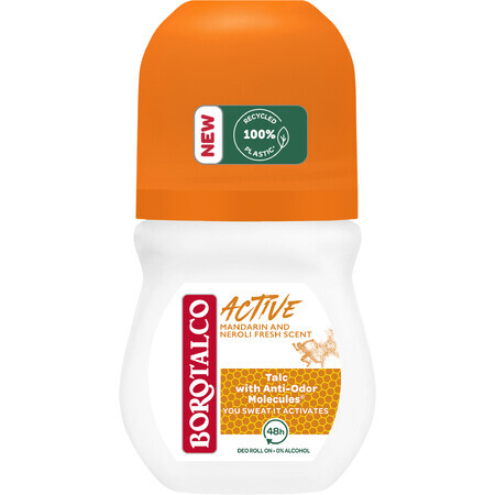 Borotalco Active Mandarin and Neroli Fresh, Antiperspirant Déodorant roll-on Unisex 50 ml