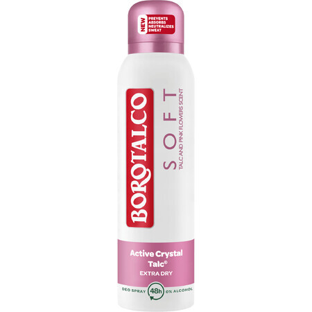 Borotalco Soft Talc & Fleur Rose Déodorant Spray pour Femmes 150 ml