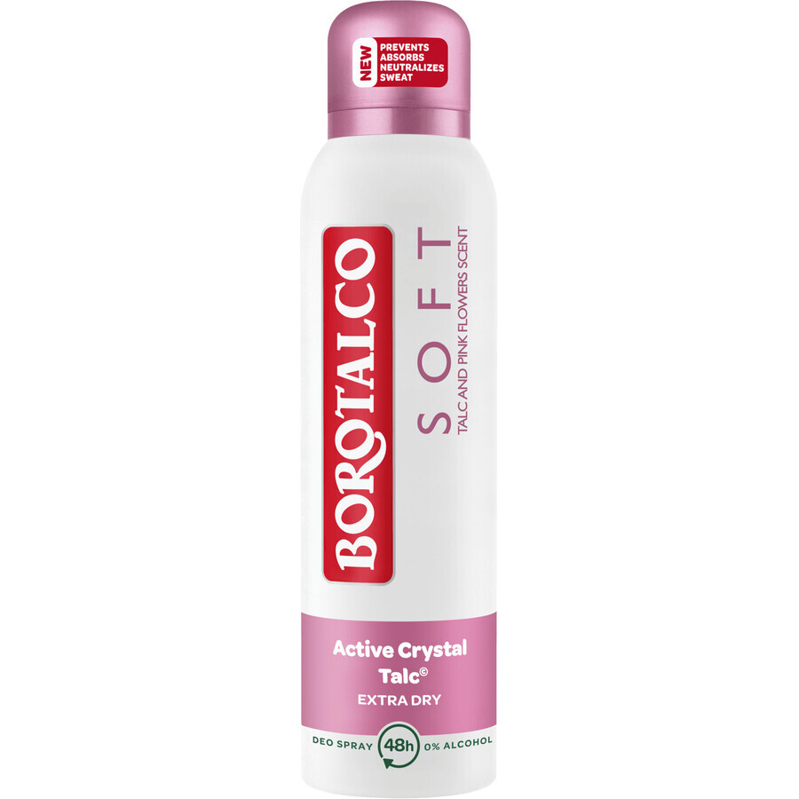 Borotalco Soft Talc & Fleur Rose Déodorant Spray pour Femmes 150 ml