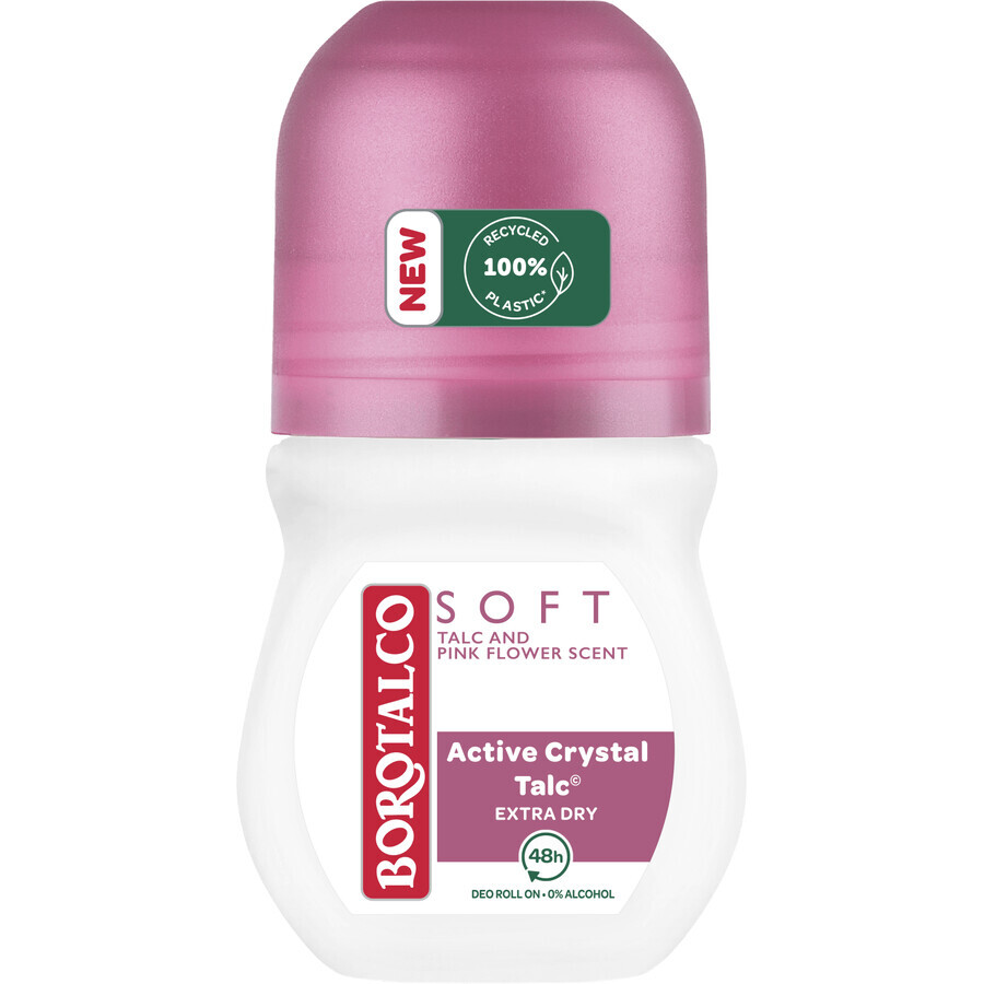 Borotalco Déodorant à bille doux au talc et à la fleur rose pour femmes 50 ml