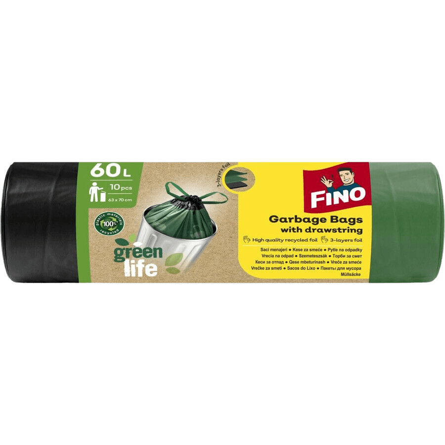 Fino Green Life krimpzakken van gerecycled PE 10 x 60 l