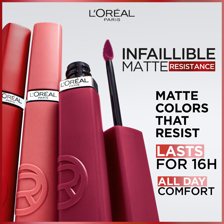 Ruj L'Oréal Paris Infaillible Matte Resistance 420 Le Rouge Paris, 5 ml