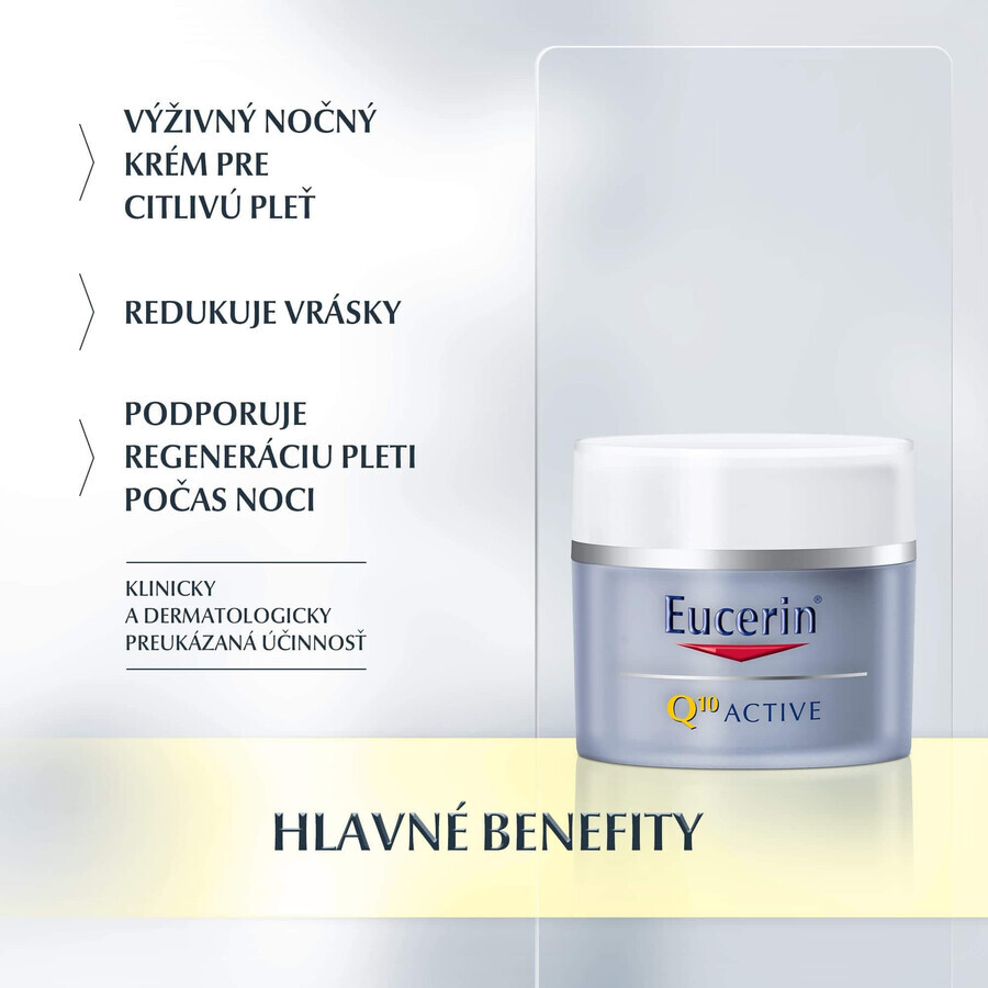 Eucerin Q10 ACTIVE Cremă de noapte regenerantă antirid pentru piele sensibilă 50 ml