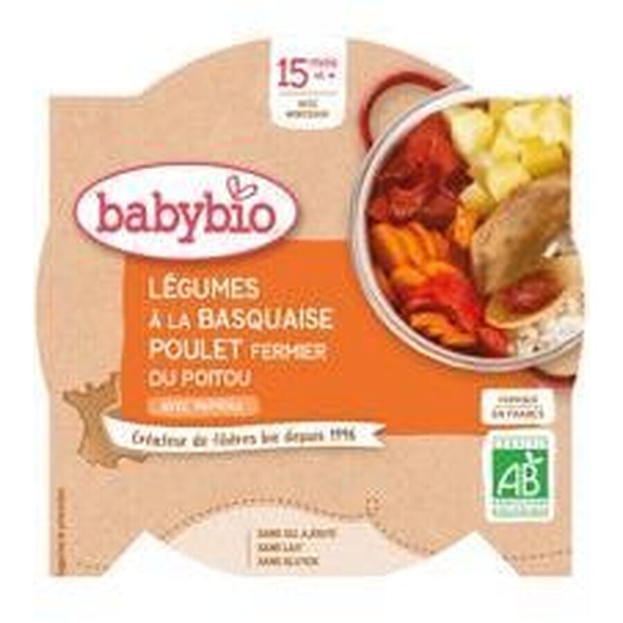 Babybio groentemenu met Baskische kip en rijst 260 g