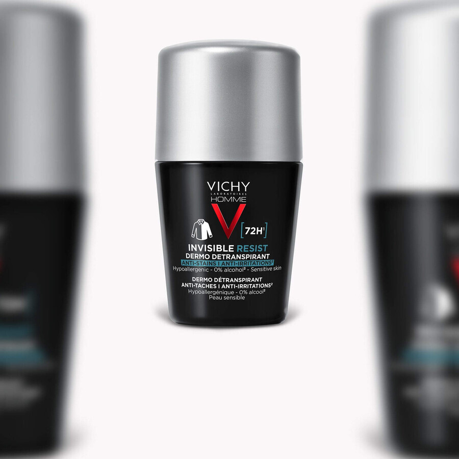 Vichy Homme Invisible Resist 72H antiperspirant împotriva petelor și iritațiilor 50 ml