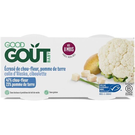 Good Goût Cod organic cu conopidă și cartofi 2 x 190 g