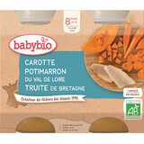 Babybio Carrot and courgette menu with trout 2 x 200 g