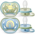 Philips Avent Ultra Air Soother Image 0-6m Baby (Rainbow) 2 pcs