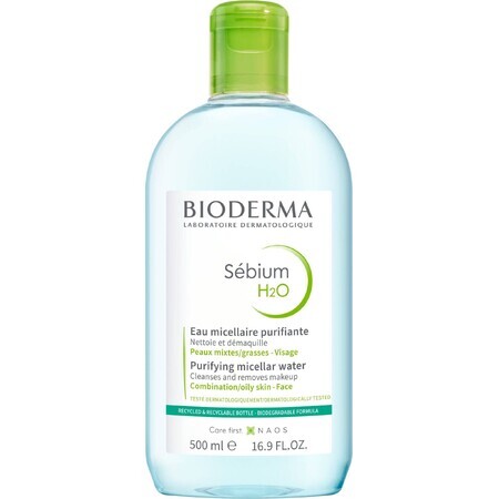 Bioderma Sébium H2O apă micelară pentru ten gras și acnee 500 ml