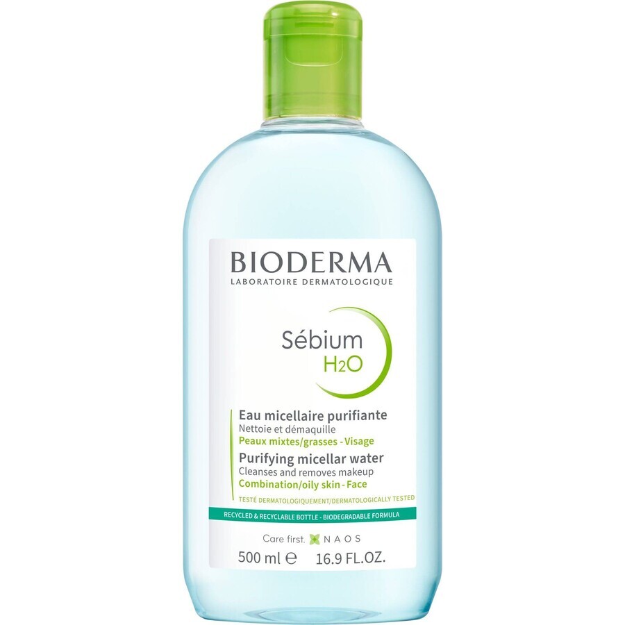 Bioderma Sébium H2O apă micelară pentru ten gras și acnee 500 ml