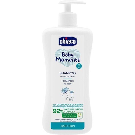 Chicco champú con dosificador Baby Moments 92% ingredientes naturales 500 ml