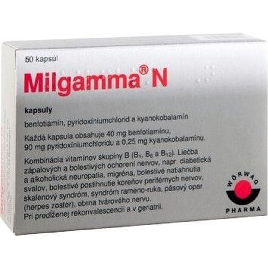 Milgamma N triple vitamin combination 50 capsules