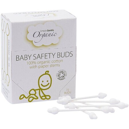 Simply Gentle Buds biologische wattenstaafjes voor kinderen 72 stuks