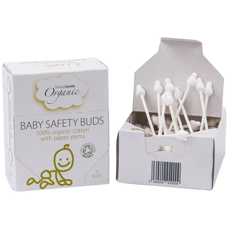 Simply Gentle Buds biologische wattenstaafjes voor kinderen 72 stuks