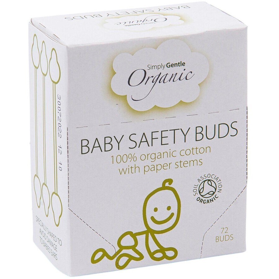 Simply Gentle Buds biologische wattenstaafjes voor kinderen 72 stuks